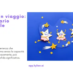 Stelle danzanti su sfondo blu, con testo "Inglese in viaggio: vocabolario essenziale". Impara il travel vocabulary per viaggiare senza pensieri!